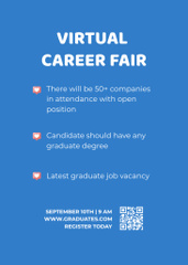 Graduate Career Fair Announcement on Blue