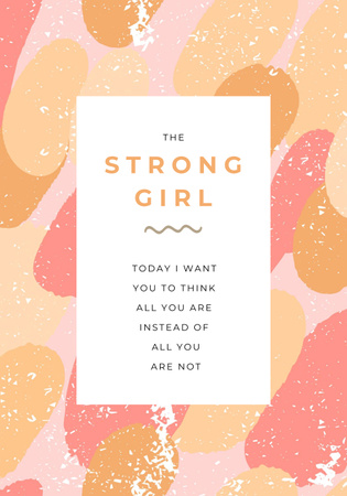 Template di design Girl Power Inspiration with Pink Bubbles Poster 28x40in