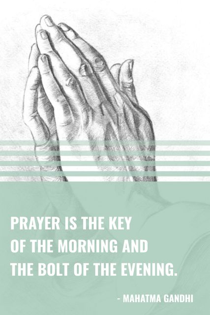 Platilla de diseño Religion Quote with Hands in Prayer Tumblr