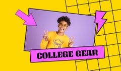 College Merch Offer with Cheerful African American Guy