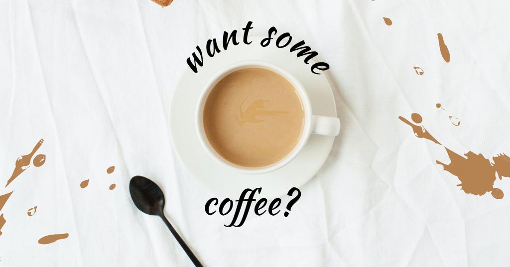 Platilla de diseño Morning Inspiration with Coffee on Table Facebook AD