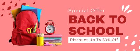 Back To School Discount Facebook cover Design Template