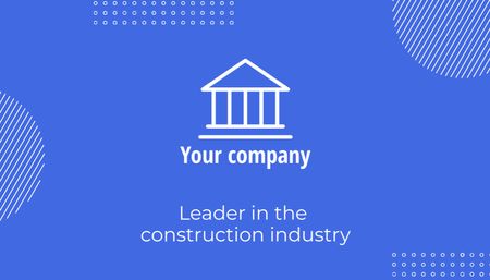 Rakennusinsinööripalveluiden edistäminen sinisenä Business Card US Design Template