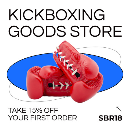 Plantilla de diseño de anuncio de tienda de artículos de kickboxing Instagram 