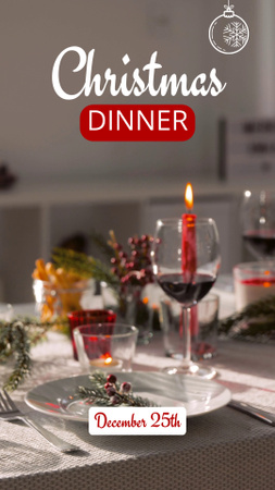 Celebration of Christmas Dinner with Beautiful Table Serving TikTok Video Design Template