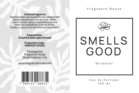 Template di design Profumo Odore Orientale Label