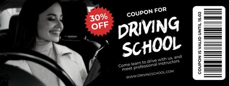 Platilla de diseño Reliable Driving School Voucher In Black Offer Coupon