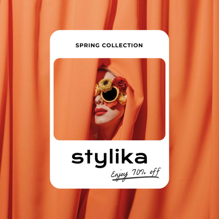 Spring Fashion Sale with Stylish Woman Instagram AD tervezősablon