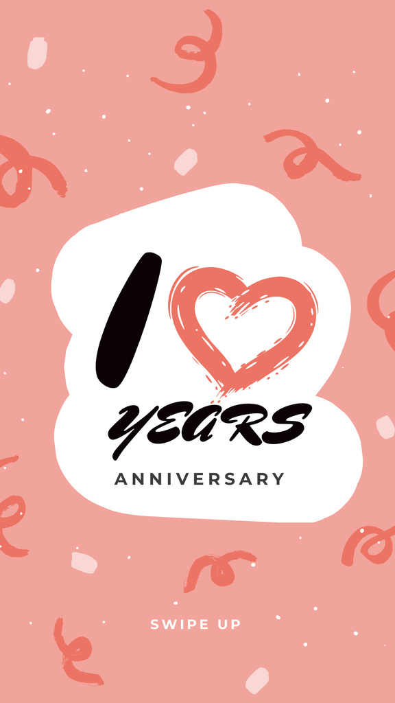 Anniversary Celebration Announcement with Bright Pattern Instagram Story Design Template