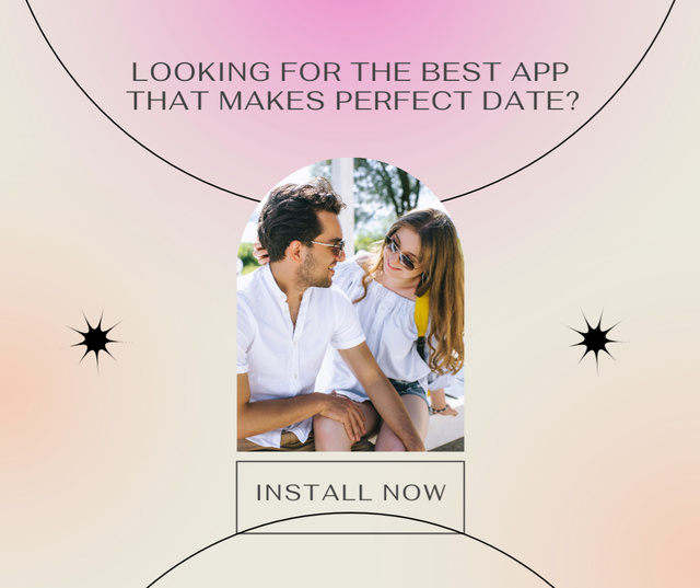 Designvorlage Dating app to install now für Facebook