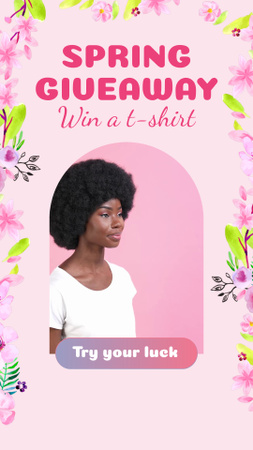 Giveaway For T-shirts In Spring TikTok Video Design Template