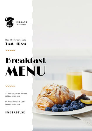 Breakfast Menu Offer with Greens and Vegetables Poster 28x40in Design Template