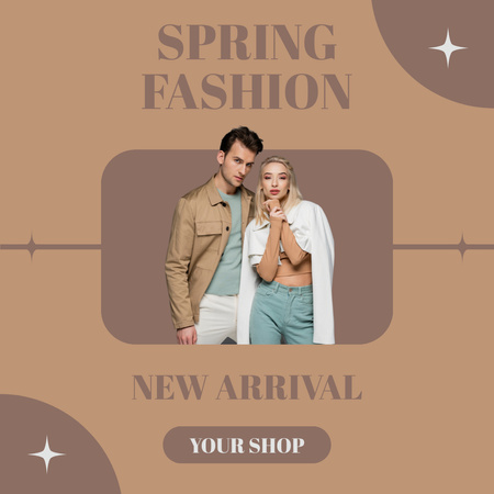 Designvorlage Spring Sale with Beautiful Stylish Couple für Instagram