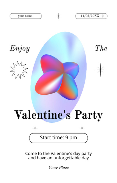 Valentine's Day Party for Lovers Invitation 4.6x7.2in – шаблон для дизайну
