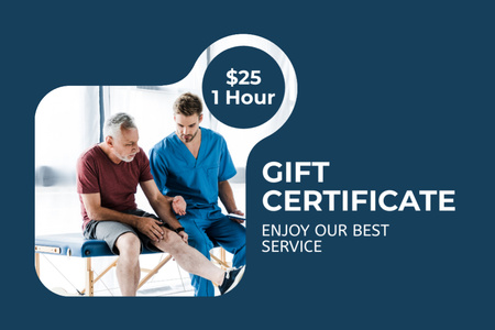 Template di design Massaggio per il recupero degli infortuni Gift Certificate