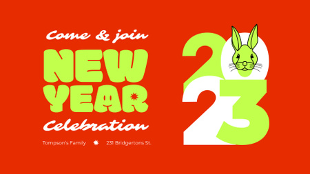 New Year Celebration Announcement FB event cover tervezősablon