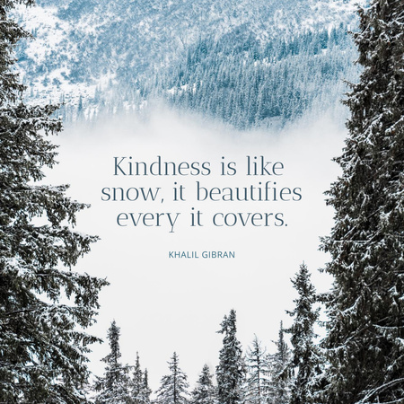 Ontwerpsjabloon van Instagram van Inspirational Phrase with Snowy Landscape