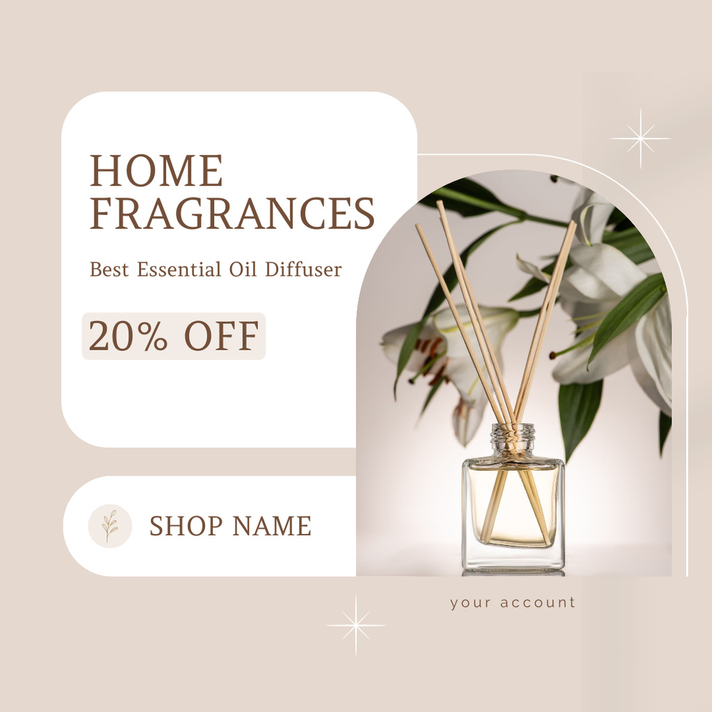 Plantilla de diseño de Home Fragrances Sale Offer Instagram 