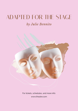 Theatrical Show Event Announcement with Masks Poster A3 Tasarım Şablonu