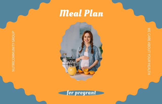 Designvorlage Prenatal Nutrition Services Offer with Happy Pregnant Woman für Flyer 5.5x8.5in Horizontal