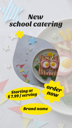 Template di design School Food Ad with Cute Sandwich Instagram Video Story