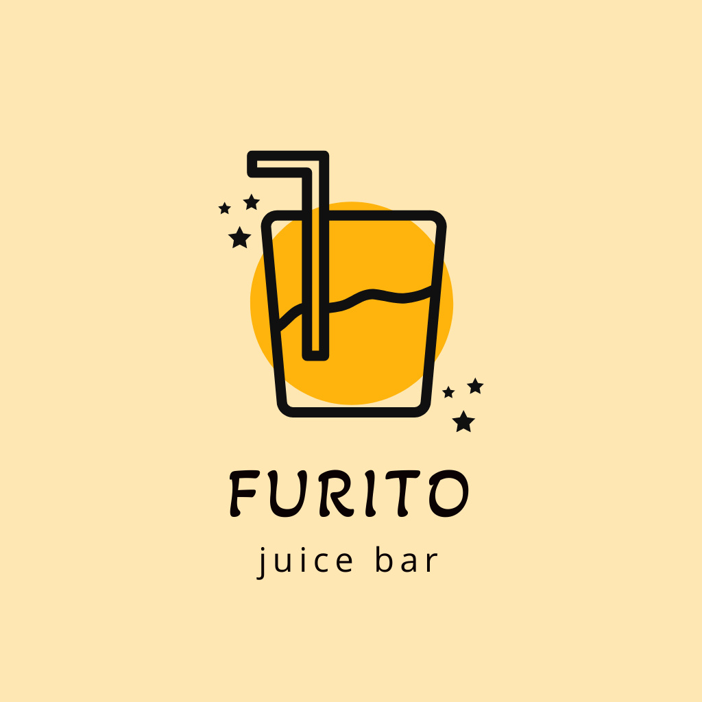 Juice Bar Ad Logo Tasarım Şablonu