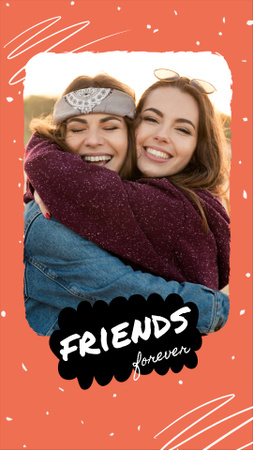 Happy young Friends together Instagram Video Story Design Template