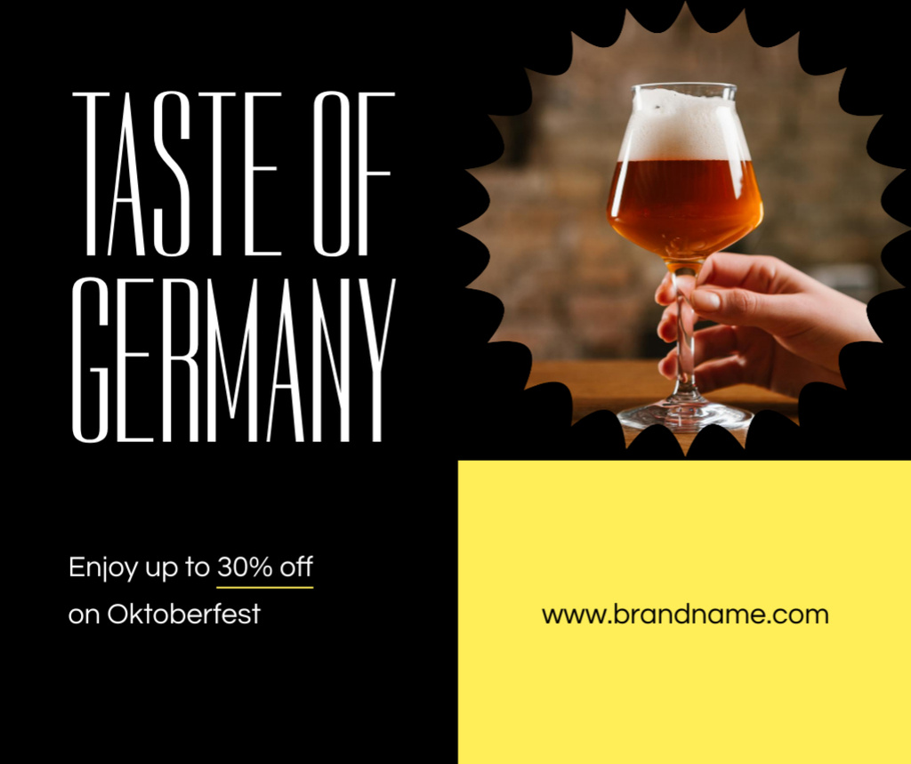 Platilla de diseño Tasteful Beer For Oktoberfest Celebration With Discount Facebook