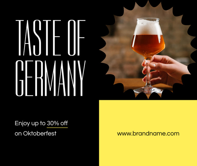 Tasteful Beer For Oktoberfest Celebration With Discount Facebook Πρότυπο σχεδίασης