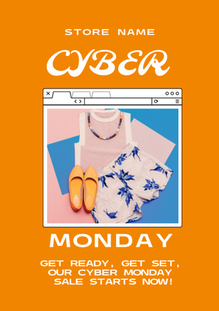 Platilla de diseño Apparel Sale on Cyber Monday Flyer A7
