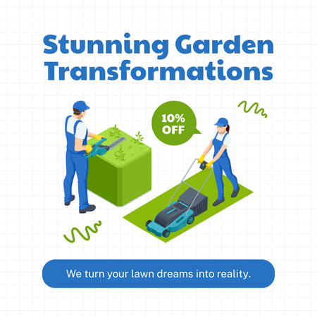 Superior Garden Makeover -tarjous alennuksella Instagram AD Design Template