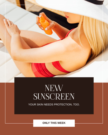 Summer Sunscreens for Safe Suntanning Instagram Post Vertical Design Template