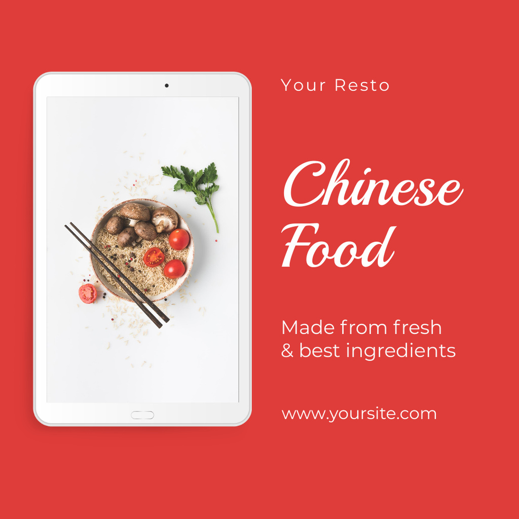 Asian Cuisine Dish with Rice Instagram – шаблон для дизайну