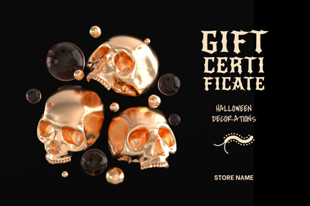 Designvorlage Halloween's Decorations Ad with Skulls für Gift Certificate