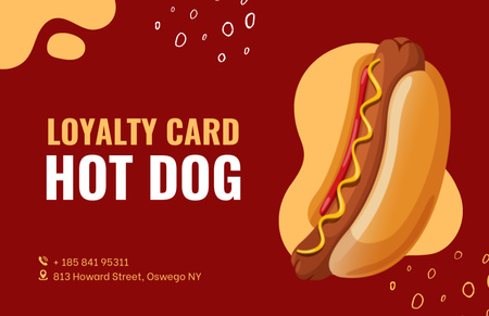 Modèle de visuel Offre de rabais sur les hot-dogs sur Red - Business Card 85x55mm