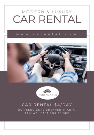 First-Rate Vehicle Hire Service Poster 28x40in Design Template