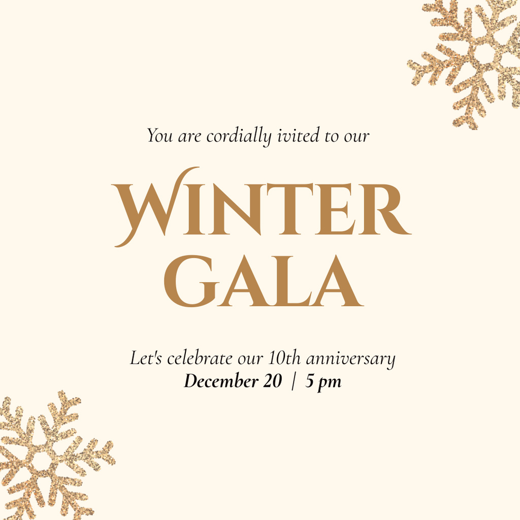 Winter Gala Announcement Instagram Πρότυπο σχεδίασης