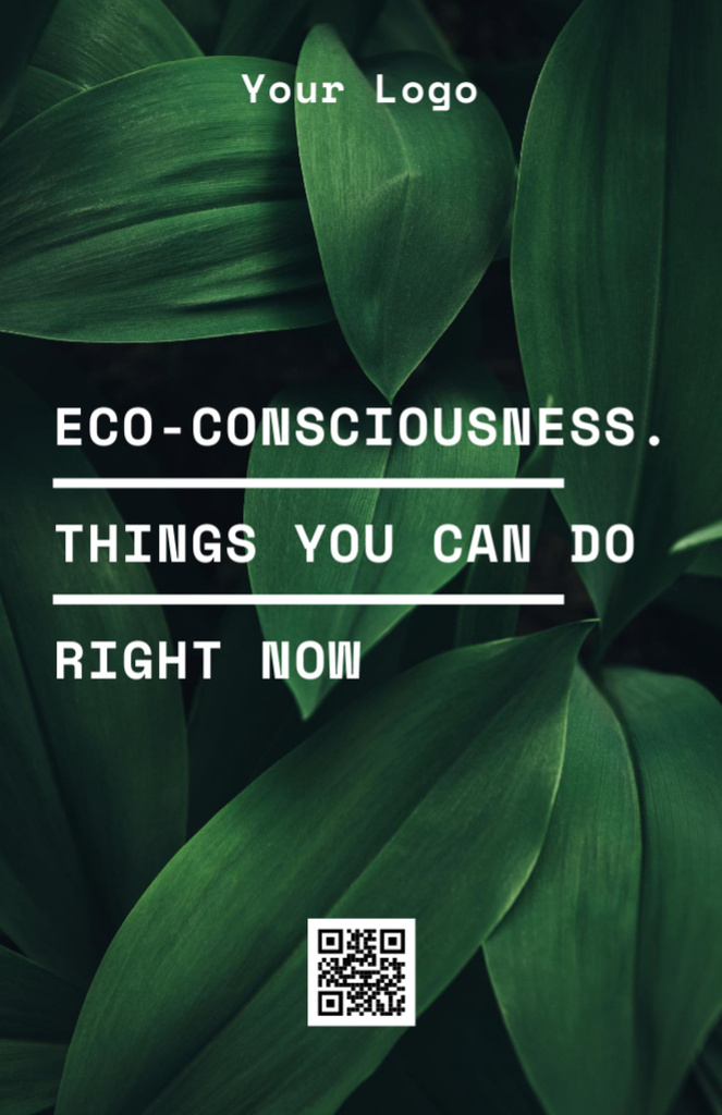 Eco-Consciousness Concept With Leaves Invitation 5.5x8.5in – шаблон для дизайну