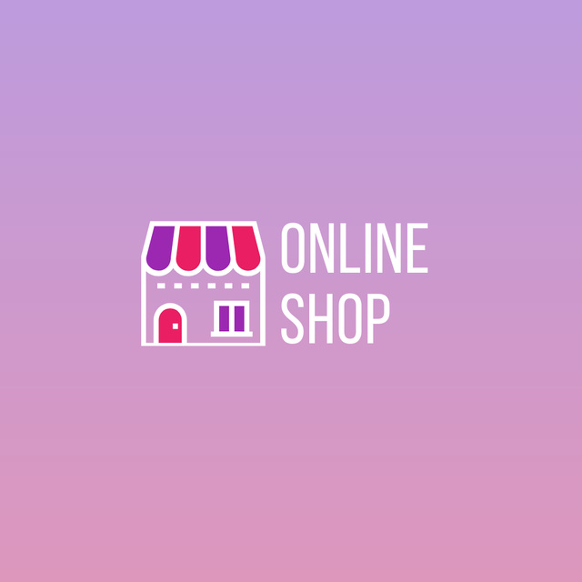 Online Shop Services Offer on Gradient Logo 1080x1080px Tasarım Şablonu