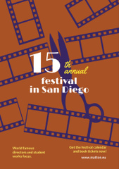 Film Festival Ad with Scissors and Film Strips