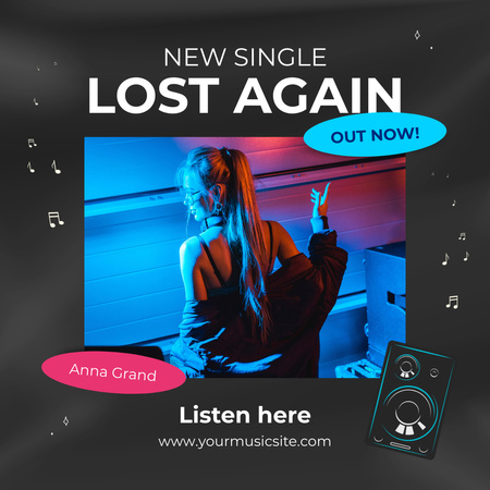 New Single of Pop Star Animated Post Design Template
