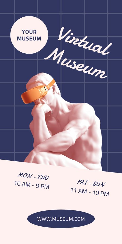 Virtual Museum Tour Announcement Graphic Design Template