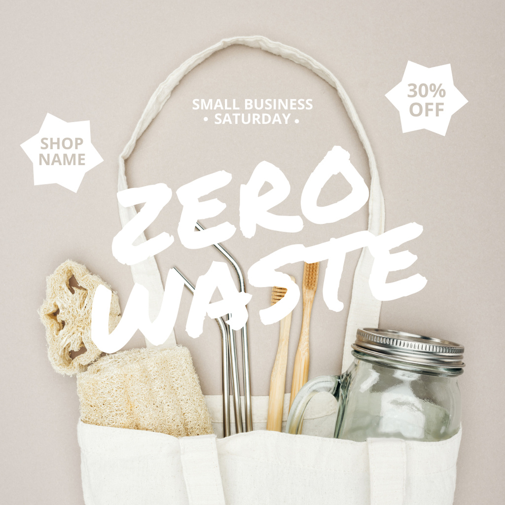 Designvorlage Zero Waste Bathroom Set für Instagram
