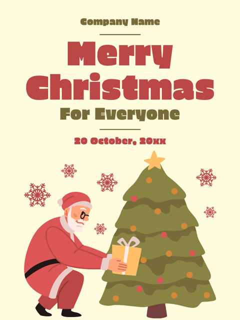 Announcement for Shared Christmas Celebration Poster US Tasarım Şablonu