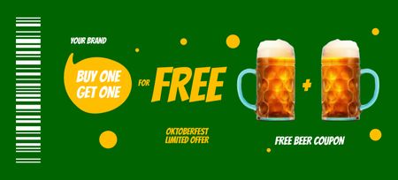 Template di design Free Beer on Oktoberfest Celebration Coupon 3.75x8.25in