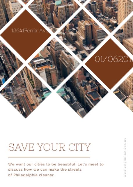 Plantilla de diseño de Urban event Invitation with Skyscrapers view Flayer 