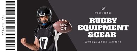 Discount on Equipment for Rugby Coupon Design Template