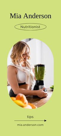 Nutritionist Services Offer with Woman making Juice Flyer 3.75x8.25in Modelo de Design