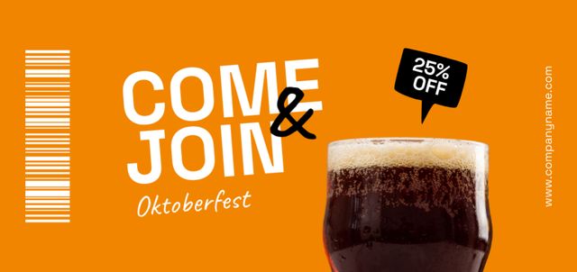 Special Offer of Cold Beer on Oktoberfest Coupon Din Large – шаблон для дизайну