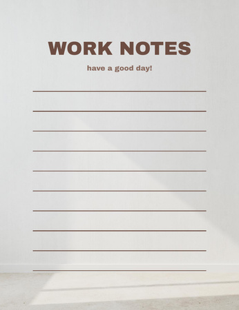 Work Goals Planning In Beige Notepad 107x139mm – шаблон для дизайну